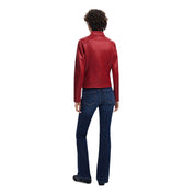 Red Polyester Bomber