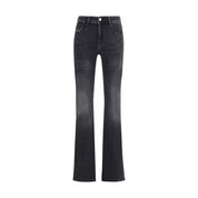 Black Cotton Bootcut Jeans