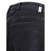 Black Cotton Straight-Leg Jeans