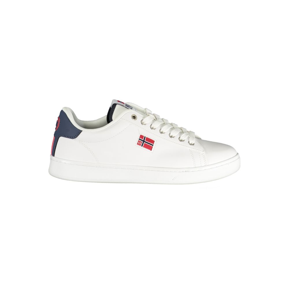 White Polyurethane Men Sneaker