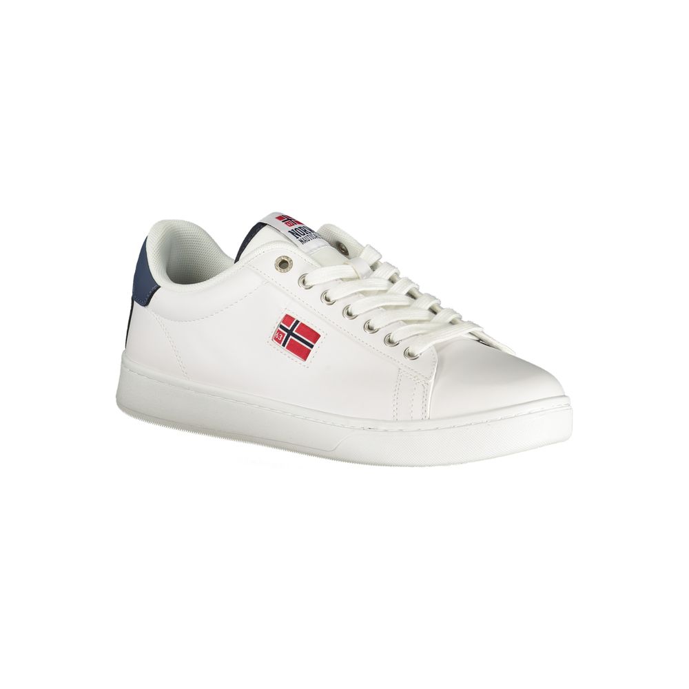 White Polyurethane Men Sneaker
