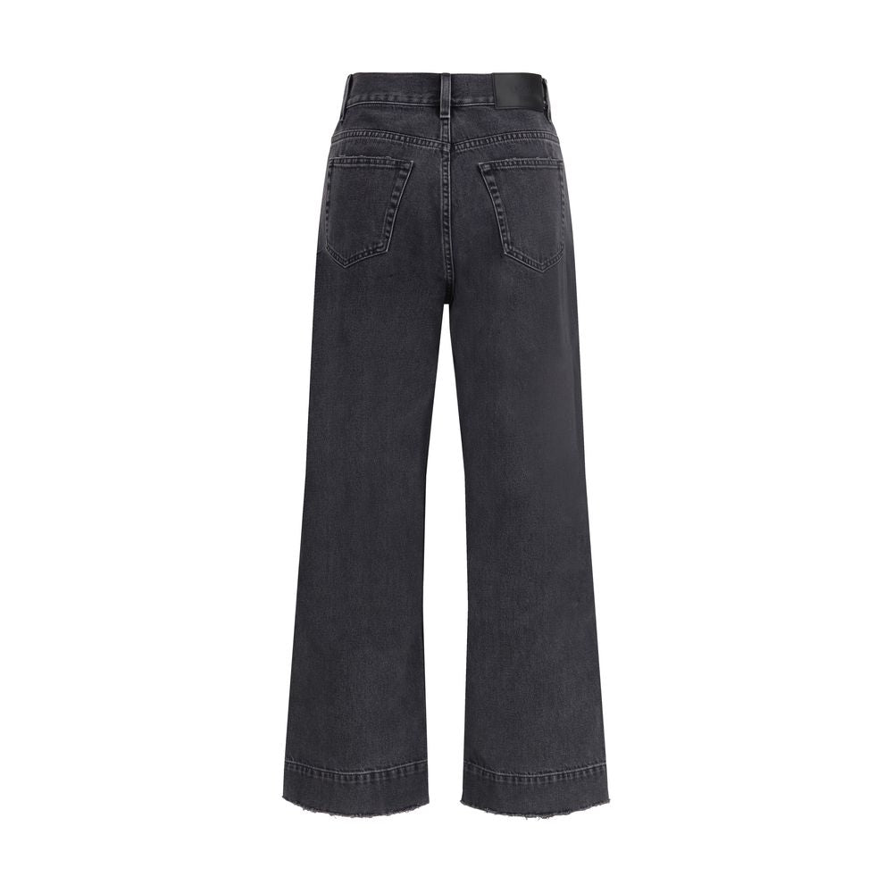 Black Cotton High-Waisted Jean