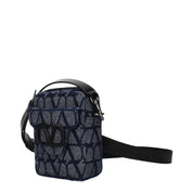 Blue Fabric Crossbody Bag