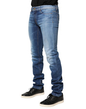 Blue Washed Mid Waist Skinny Denim Trouser Jeans