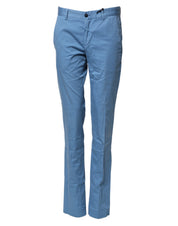Blue Cotton Mid Waist Straight Men Denim Jeans