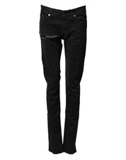 Black Tattered Men Skinny Denim Trouser Jeans