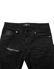 Black Tattered Men Skinny Denim Trouser Jeans