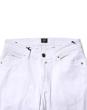 White Cotton Straight Fit Men Denim Trouser Jeans