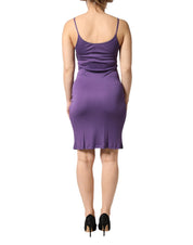 Purple Jersey Sheath Coctail Bodycon Pencil Dress