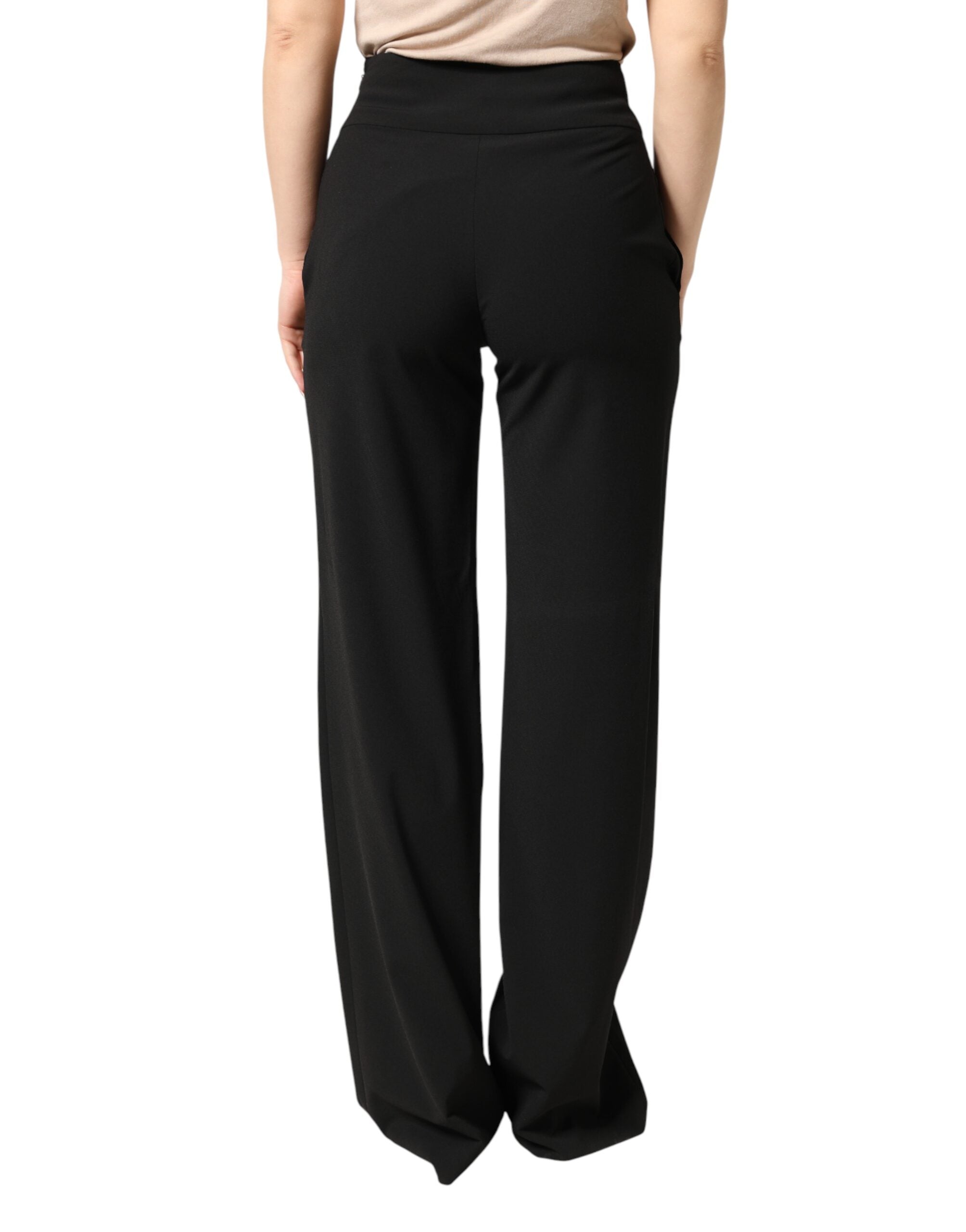 Black High Waist Straight Trouser Formal Pants