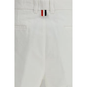 White Polyester Bermuda Shorts