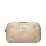 Beige Leather Clutch Bag