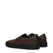 Brown Leather Slip-On Loafers