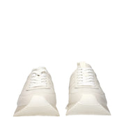 Beige Leather Low Top Sneakers