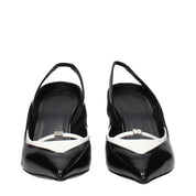 Black Leather Wedge Sandals