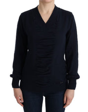 Blue V-Neck Lightweight Jumper Sweater