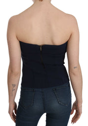 Strapless Zipper Back Tube Top Blouse