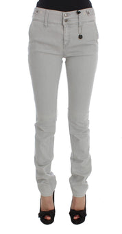 Pants Gray Cotton Blend Super Slim Fit Jeans