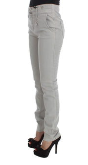 Pants Gray Cotton Blend Super Slim Fit Jeans