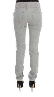 Pants Gray Cotton Blend Super Slim Fit Jeans