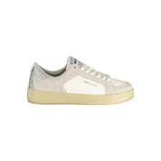 White Polyurethane Women Sneaker