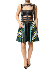 Multicolor Sleeveless A-line Dress