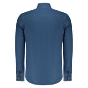 Blue Cotton Men Shirt
