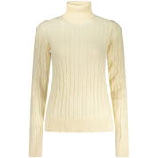 White Viscose Women's Turtleneck Sweater