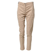 Beige Lyocell Skinny High Waist Chino Casual Pants