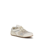 Beige Calf Leather Bos Taurus Low Top Sneakers