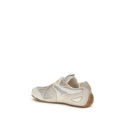 Beige Calf Leather Bos Taurus Low Top Sneakers
