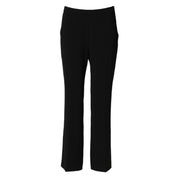 Black High Waist Zip Straight Chino Trouser Pants