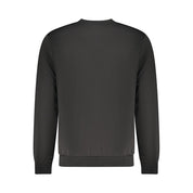 Black Polyester Men Sweatshirt