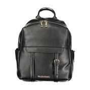 Black Polyurethane Women Backpack