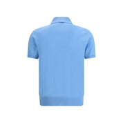 Blue Cotton Polo Shirt