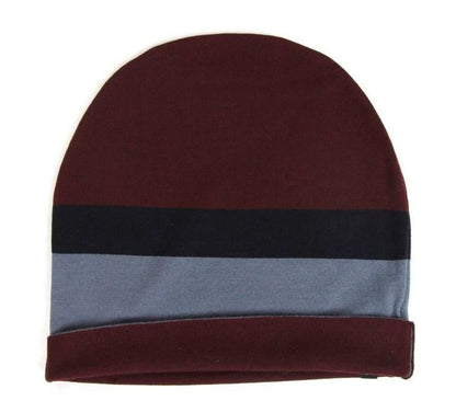 Bonnet unisexe en laine bleu bordeaux, bonnet en tricot moyen