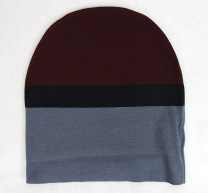 Bonnet unisexe en laine bleu bordeaux, bonnet en tricot moyen