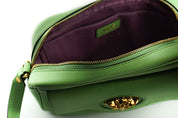 Elegant Mint Green Leather Camera Case Bag