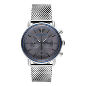 Chronographenuhr aus silbernem Stahl